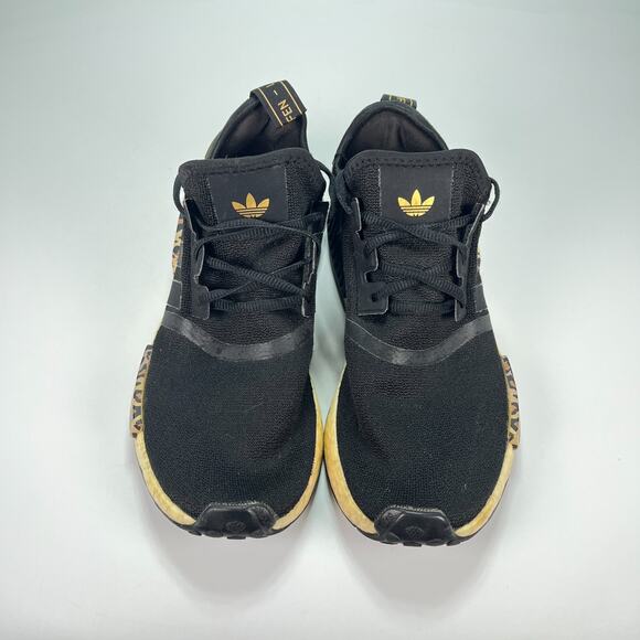 Adidas NMD_R1 Black Leopard Print Lace Up Running Shoes Sneakers Women’s Size 8 - Picture 3 of 10